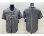 Men's Tampa Bay Buccaneers Blank Gray With Patch Cool Base Stitched Baseball Jersey