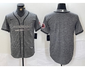 Men's Tampa Bay Buccaneers Blank Grey Gridiron With Patch Cool Base Stitched Baseball Jersey