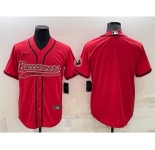 Men's Tampa Bay Buccaneers Blank Red Stitched Cool Base Nike Baseball Jersey