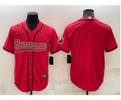 Men's Tampa Bay Buccaneers Blank Red Stitched Cool Base Nike Baseball Jersey