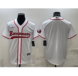 Men's Tampa Bay Buccaneers Blank White Stitched Cool Base Nike Baseball Jersey
