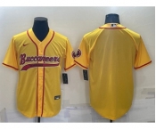 Men's Tampa Bay Buccaneers Blank Yellow Stitched Cool Base Nike Baseball Jersey
