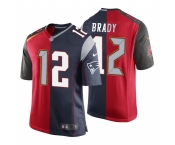 New Nike Tampa Bay Buccaneers/New England Patriots#12 Red/Navy Blue Men's Stitched NFL Elite Split Jersey