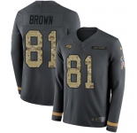 Nike Buccaneers #81 Antonio Brown Anthracite Salute to Service Men's Stitched NFL Limited Therma Long Sleeve Jersey