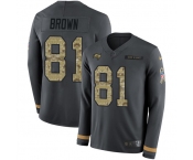 Nike Buccaneers #81 Antonio Brown Anthracite Salute to Service Men's Stitched NFL Limited Therma Long Sleeve Jersey