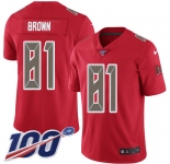 Nike Buccaneers #81 Antonio Brown Red Men's Stitched NFL Limited Rush 100th Season Jersey