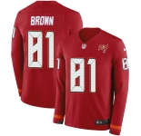 Nike Buccaneers #81 Antonio Brown Red Team Color Men's Stitched NFL Limited Therma Long Sleeve Jersey