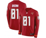 Nike Buccaneers #81 Antonio Brown Red Team Color Men's Stitched NFL Limited Therma Long Sleeve Jersey