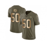 Nike Tampa Bay Buccaneers #50 Vita Vea Olive Gold Men Stitched NFL Limited 2017 Salute To Service Jersey