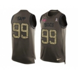 Nike Tampa Bay Buccaneers #99 Warren Sapp Green Men's Stitched NFL Limited Salute To Service Tank Top Jersey