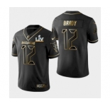 Tampa Bay Buccaneers  #12 Tom Brady Black Golden Jersey 2021 Super Bowl LV
