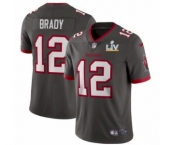Tampa Bay Buccaneers #12 Tom Brady  Pewter Jersey 2021 Super Bowl LV
