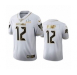 Tampa Bay Buccaneers  #12 Tom Brady White Golden Jersey 2021 Super Bowl LV