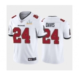 Tampa Bay Buccaneers #24 Carlton Davis White 2021 Super Bowl LV Jersey