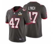 Tampa Bay Buccaneers #47 John Lynch Pewter 2021 Super Bowl LV Jersey
