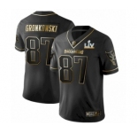 Tampa Bay Buccaneers #87 Rob Gronkowski  Black Golden Jersey 2021 Super Bowl LV
