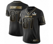 Tampa Bay Buccaneers #87 Rob Gronkowski  Black Golden Jersey 2021 Super Bowl LV