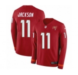 Women Nike Tampa Bay Buccaneers #11 DeSean Jackson Limited Red Therma Long Sleeve NFL Jersey