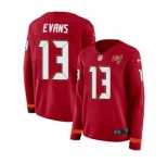 Women Nike Tampa Bay Buccaneers #13 Mike Evans Limited Red Therma Long Sleeve NFL Jersey