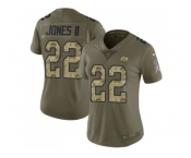Women Nike Tampa Bay Buccaneers #22 Ronald Jones II Olive Camo Stitched NFL Limited 2017 Salute to Service Jersey