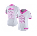 Women Nike Tampa Bay Buccaneers #22 Ronald Jones II White Pink Stitched NFL Limited Rush Fashion Jersey