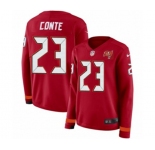 Women Nike Tampa Bay Buccaneers #23 Chris Conte Limited Red Therma Long Sleeve NFL Jersey