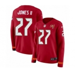 Women Nike Tampa Bay Buccaneers #27 Ronald Jones II Limited Red Therma Long Sleeve NFL Jersey