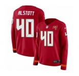 Women Nike Tampa Bay Buccaneers #40 Mike Alstott Limited Red Therma Long Sleeve NFL Jersey