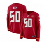 Women Nike Tampa Bay Buccaneers #50 Vita Vea Limited Red Therma Long Sleeve NFL Jersey