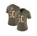 Women Nike Tampa Bay Buccaneers #50 Vita Vea Olive Gold Stitched NFL Limited 2017 Salute to Service Jersey