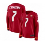 Women Nike Tampa Bay Buccaneers #7 Chandler Catanzaro Limited Red Therma Long Sleeve NFL Jersey