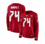 Women Nike Tampa Bay Buccaneers #74 Ali Marpet Limited Red Therma Long Sleeve NFL Jersey