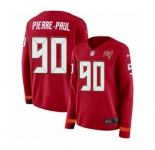 Women Nike Tampa Bay Buccaneers #90 Jason Pierre-Paul Limited Red Therma Long Sleeve NFL Jersey