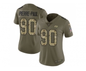 Women Nike Tampa Bay Buccaneers #90 Jason Pierre-Paul Olive Camo Stitched NFL Limited 2017 Salute to Service Jersey