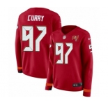 Women Nike Tampa Bay Buccaneers #97 Vinny Curry Limited Red Therma Long Sleeve NFL Jersey