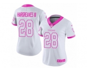 Women's Nike Tampa Bay Buccaneers #28 Vernon Hargreaves III Limited White Pink Rush Fashion NFL Jersey