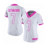 Women's Nike Tampa Bay Buccaneers #7 Chandler Catanzaro Limited White Pink Rush Fashion NFL Jersey
