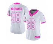 Women's Nike Tampa Bay Buccaneers #98 Clinton McDonald Limited White Pink Rush Fashion NFL Jersey