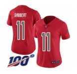 Women's Tampa Bay Buccaneers #11 Blaine Gabbert Limited Red Rush Vapor Untouchable 100th Season Football Jersey