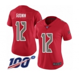 Women's Tampa Bay Buccaneers #12 Chris Godwin Limited Red Rush Vapor Untouchable 100th Season Football Jersey