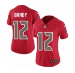 Women's Tampa Bay Buccaneers #12 Tom Brady Limited Red Rush Vapor Untouchable Football Jersey
