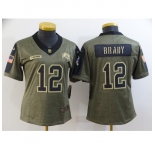 Women's Tampa Bay Buccaneers #12 Tom Brady Nike Olive 2021 Salute To Service Limited Player Jersey