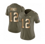 Women's Tampa Bay Buccaneers #12 Tom Brady Olive Gold Limited 2017 Salute To Service Jersey