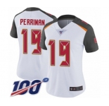 Women's Tampa Bay Buccaneers #19 Breshad Perriman White Vapor Untouchable Limited Player 100th Season Football Jersey