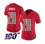 Women's Tampa Bay Buccaneers #20 Ronde Barber Limited Red Rush Vapor Untouchable 100th Season Football Jersey