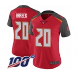 Women's Tampa Bay Buccaneers #20 Ronde Barber Red Team Color Vapor Untouchable Limited Player 100th Season Football Jersey