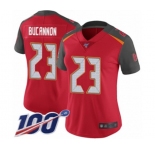 Women's Tampa Bay Buccaneers #23 Deone Bucannon Red Team Color Vapor Untouchable Limited Player 100th Season Football Jersey