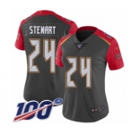 Women's Tampa Bay Buccaneers #24 Darian Stewart Limited Gray Inverted Legend 100th Season Football Jersey