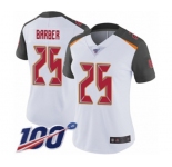 Women's Tampa Bay Buccaneers #25 Peyton Barber White Vapor Untouchable Limited Player 100th Season Football Jersey