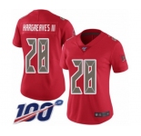 Women's Tampa Bay Buccaneers #28 Vernon Hargreaves III Limited Red Rush Vapor Untouchable 100th Season Football Jersey